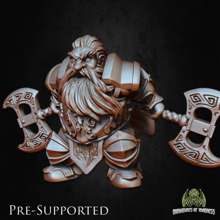 D Printable Sinar The Fearless Pre Supported Dwarf Fighter By