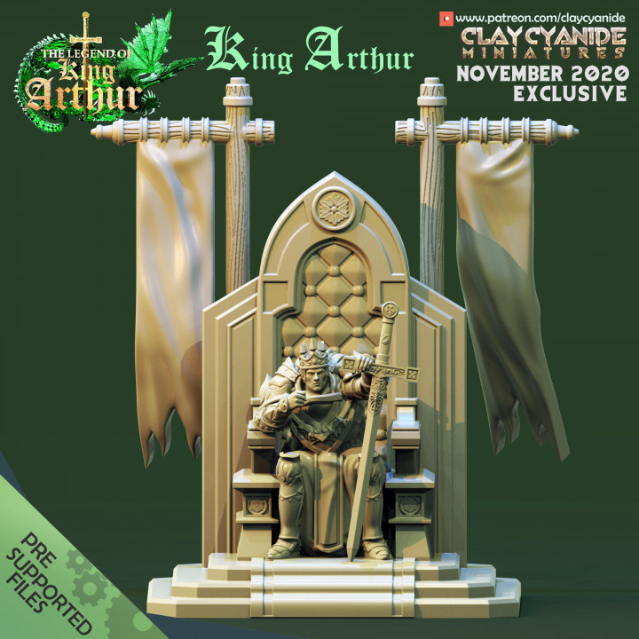 3D Printable King Arthur By Clay Cyanide Miniatures