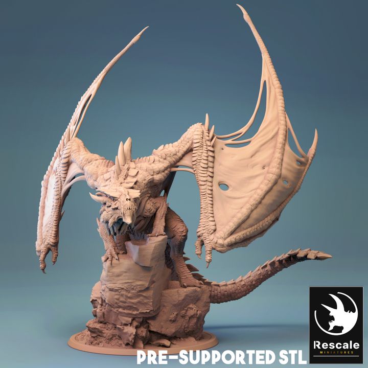 3D Printable Adult Magma Dragon By Rescale Miniatures