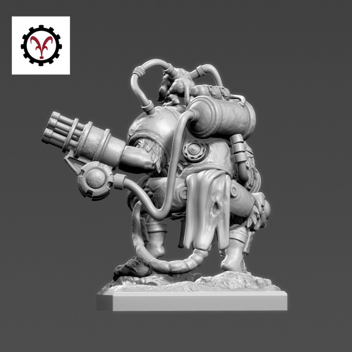 3D Printable OGRE RAT WITH RATTLING GUN By Vinciminiatures