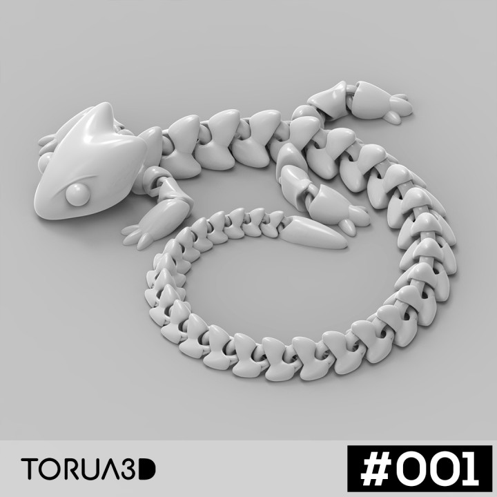 3D Printable ARTICULATED DRAGON 001 By Torua3D