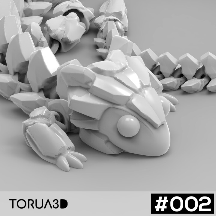 3D Printable ARTICULATED DRAGON 002 By Torua3D