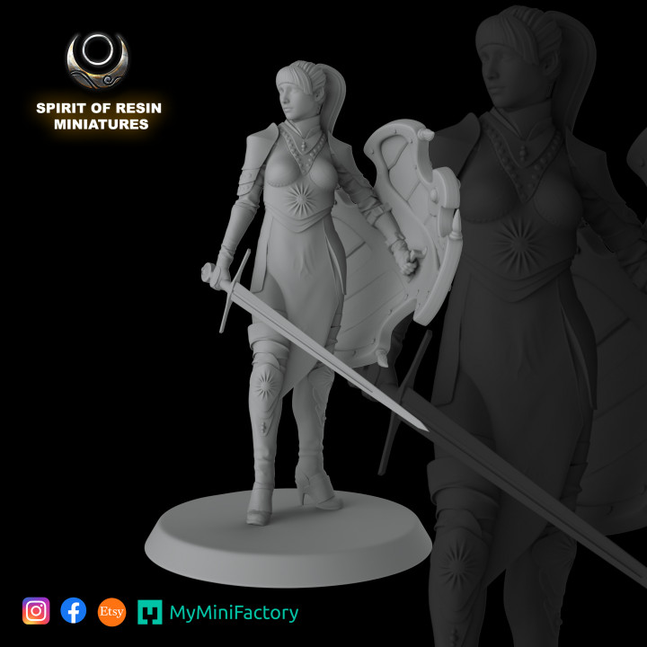 3D Printable Paladin Female By Spirit Of Resin