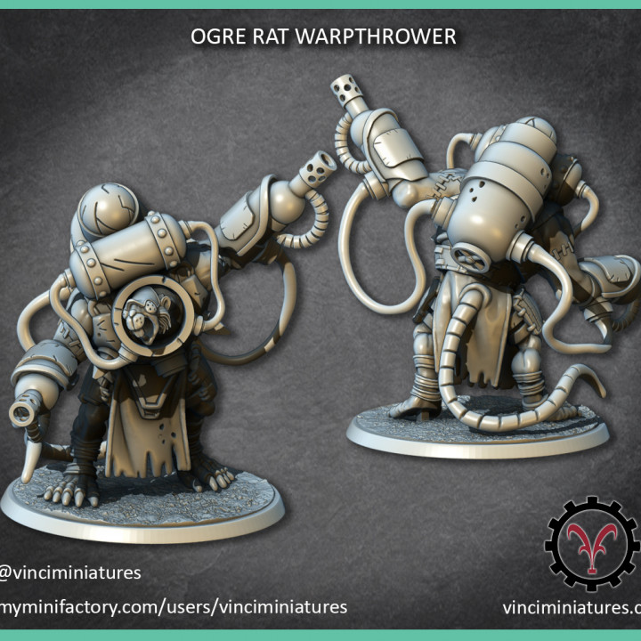 D Printable Ogre Rat Warpthrower By Vinciminiatures