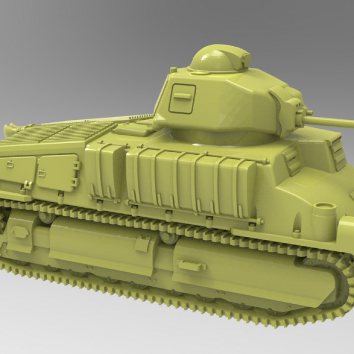 3D Printable Cavalry Tank Somua S 35 France WW2 By Wargame3d