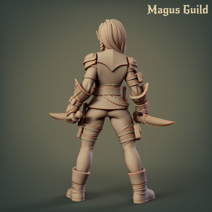 3D Printable Female Elf Rogue MG3 2 By Magus Guild