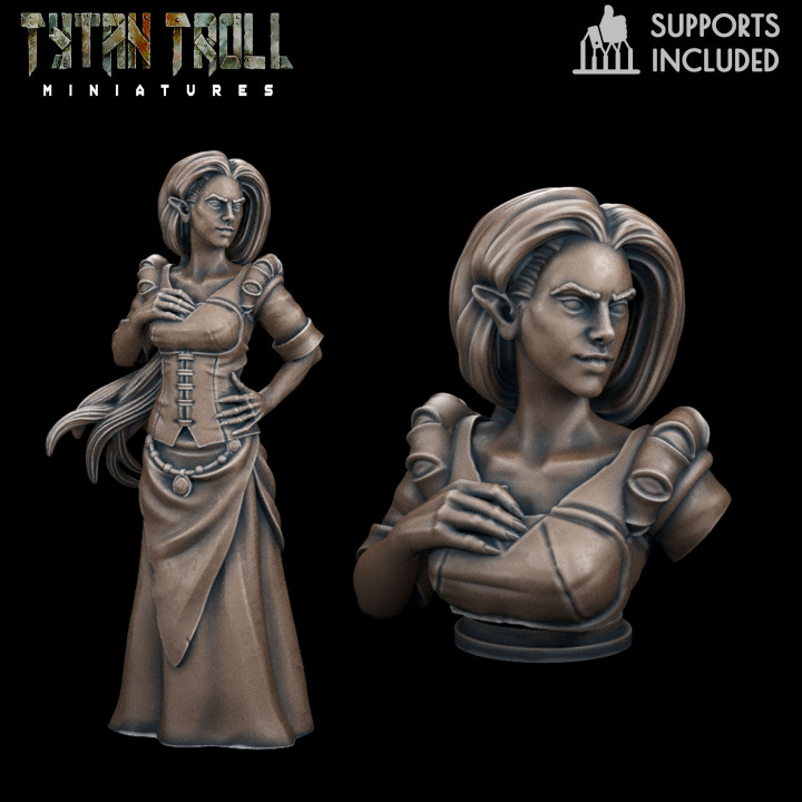 D Printable Curse Of Strahd Patrina Mini Bust Combo Pre Supported