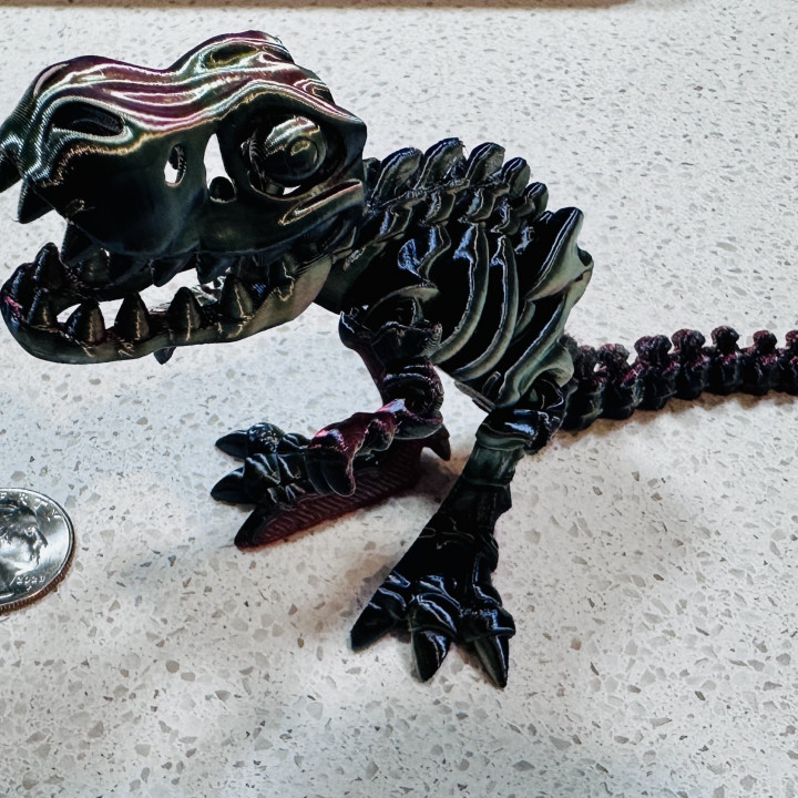 3D Print Of Public Release Flexi Factory Skeleton T Rex By Andrewwillard