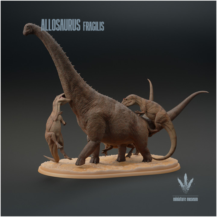 D Printable Allosaurus Fragilis Hunt By Miniature Museum