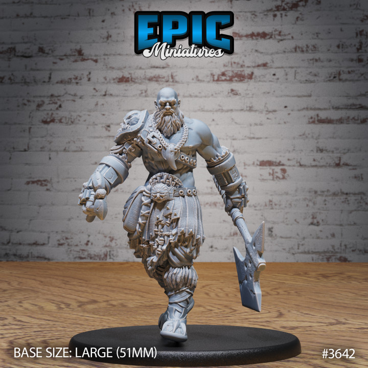 D Printable Half Giant Barbarian Axe Arctic Warrior Frozen Guard