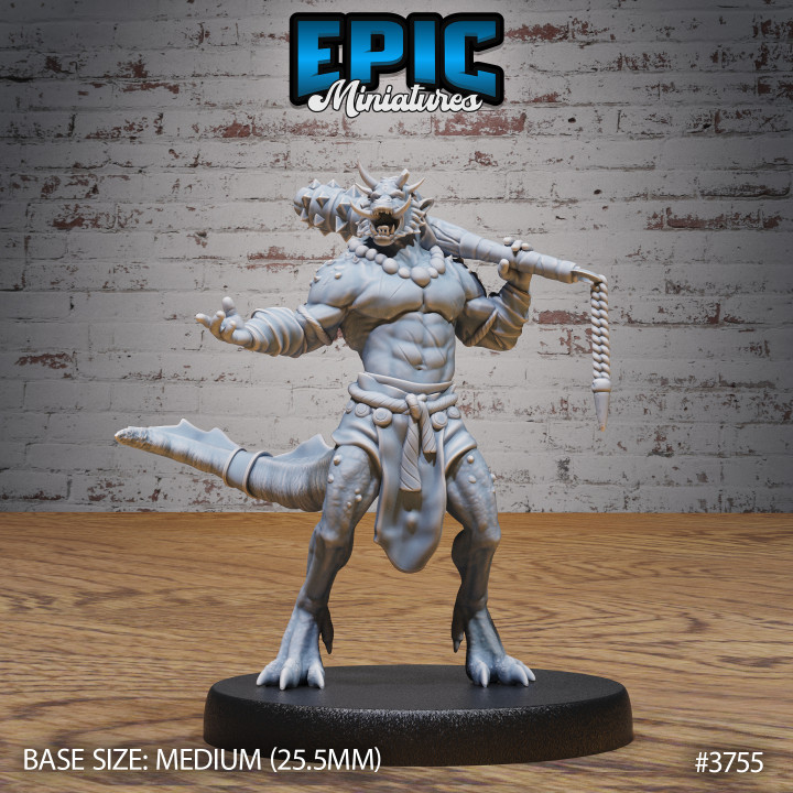 3D Printable Oriental Half Dragon Draconic Warrior Dragonborn Beast