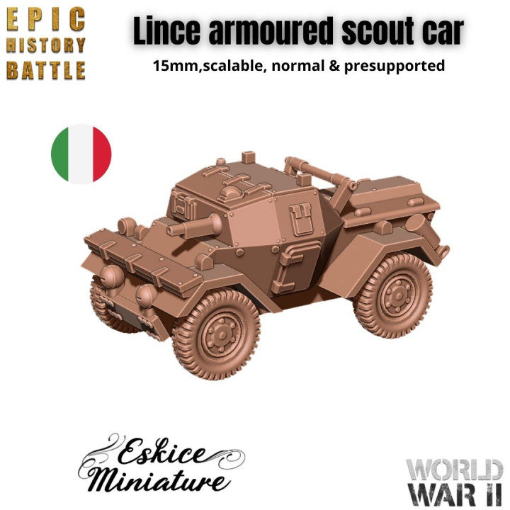 3D Printable Lince Armoured Scout Car 15mm For EHB By Eskice