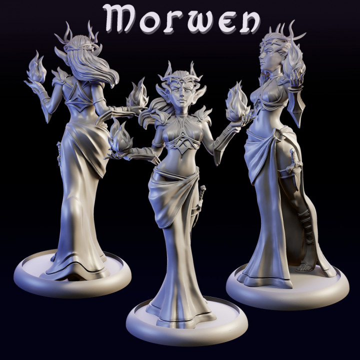 3D Printable Morwen Female Fantasy Elves I NUDE By CLAUDIASCULPTS