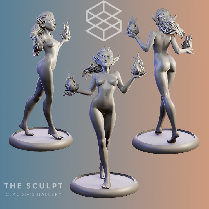 3D Printable Morwen Female Fantasy Elves I NUDE By CLAUDIASCULPTS