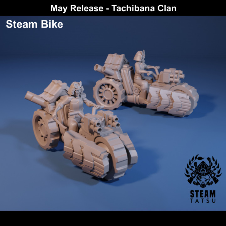 3D Printable Tachibana Clan Steam Bike By Steam Tatsu