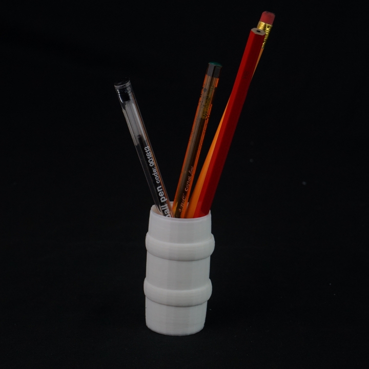 Pen Pencil Holder with Silver RingsPen Pencil Holder with Silver Rings image
