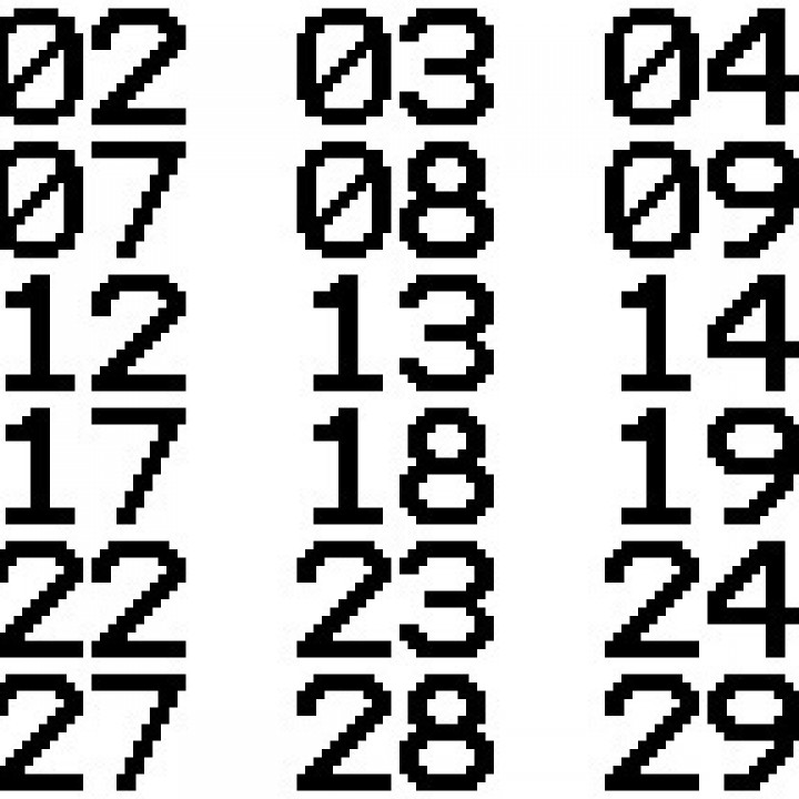 TERMINAL Font Numbers (01-30) image