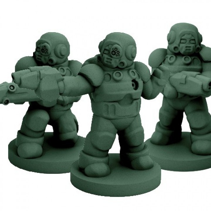 Mercenary Troopers in Enviro-Armor (18mm scale) image