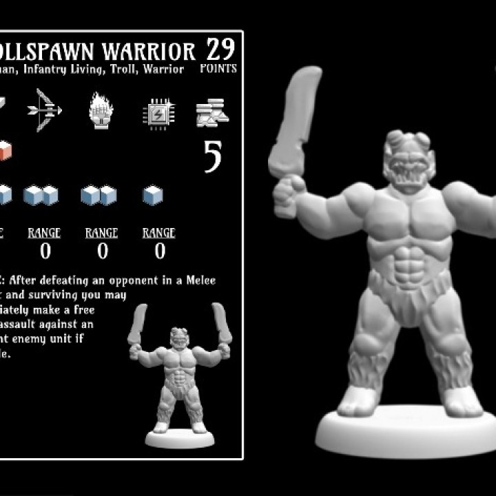 Trollspawn Warrior (18mm scale) image