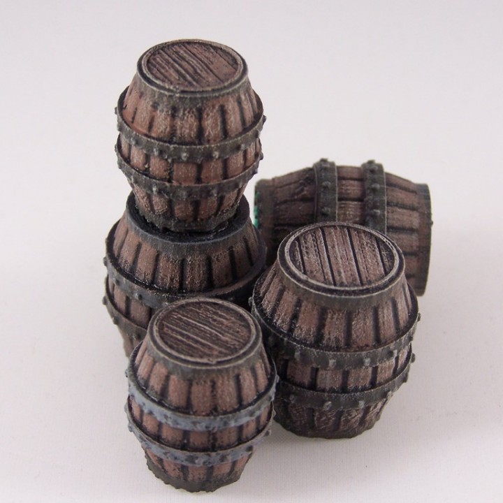 Delving Decor: Medieval Barrels (28mm/Heroic scale) image