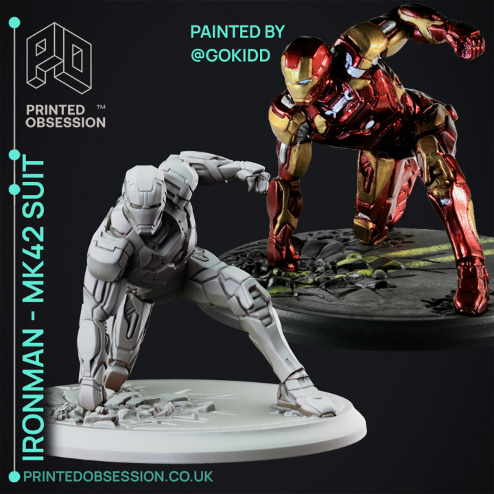 IRONMAN MK42 - Super Hero Landing Pose - 20 CM base image