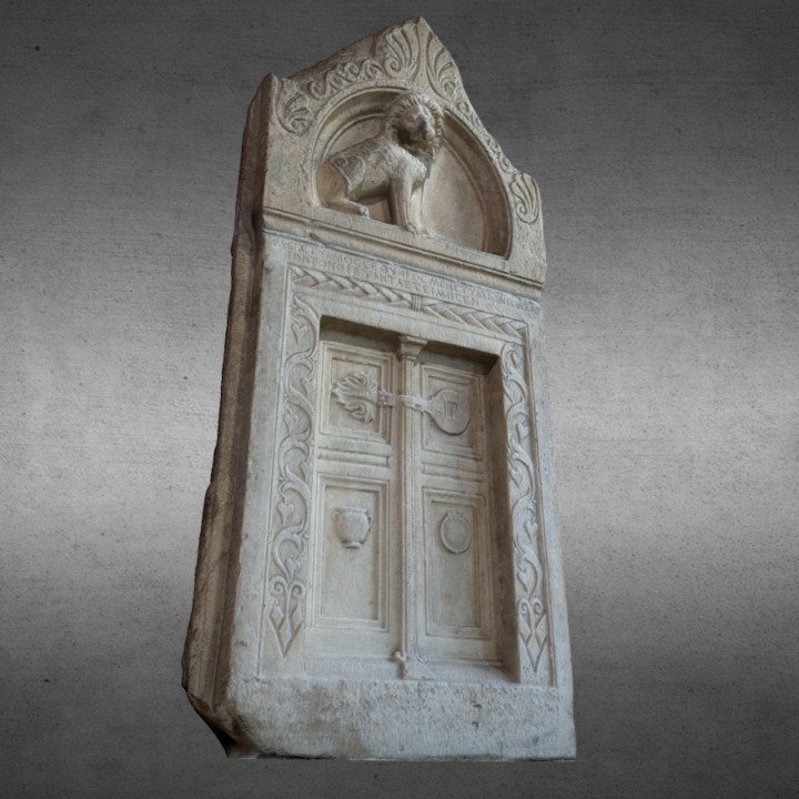 Funerary stele depicting a lion image