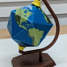 Picture of print of Icosahedron Earth // Folding Polyhedra