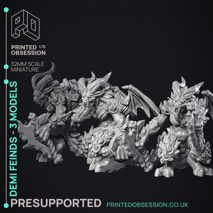 Demi Fiends - 3 Models - PRESUPPORTED - Hell Hath No Fury - 32mm model image