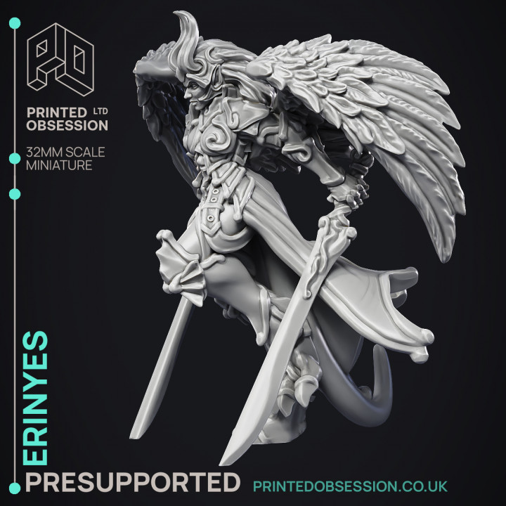 Erinyes - Hell Angel - PRESUPPORTED - Hell Hath No Fury - 32mm Scale image