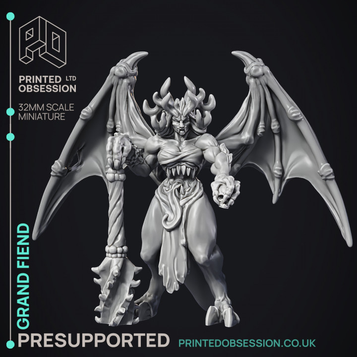 Grand Fiend - Large Demon - PRESUPPORTED - Hell Hath No Fury - 32mm Scale image