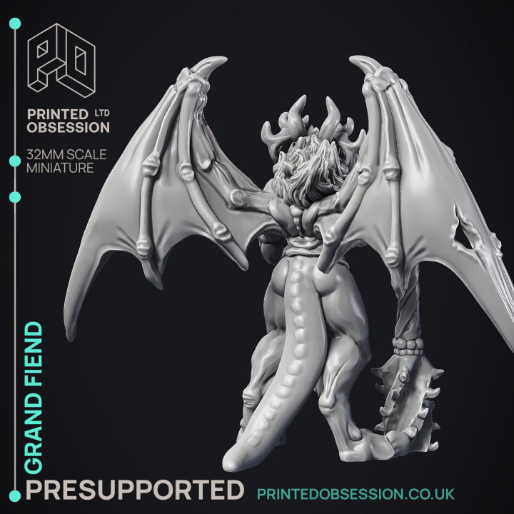 Grand Fiend - Large Demon - PRESUPPORTED - Hell Hath No Fury - 32mm Scale