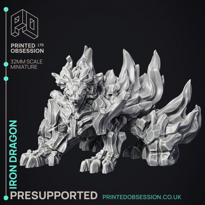 Iron Dragon - Large Monster - PRESUPPORTED - Hell Hath No Fury - 32mm scale