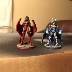 Picture of print of Succubus & human 'Izzy' - 2 Models - PRESUPPORTED - Hell Hath No Fury - 32mm scale