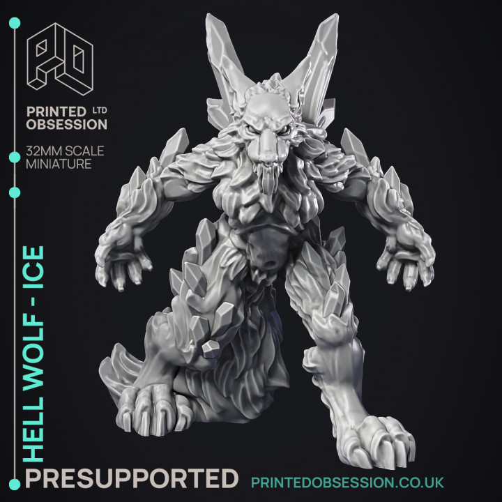 Hell Wolf - Ice - PRESUPPORTED - Hell Hath No Fury - Scale 32mm