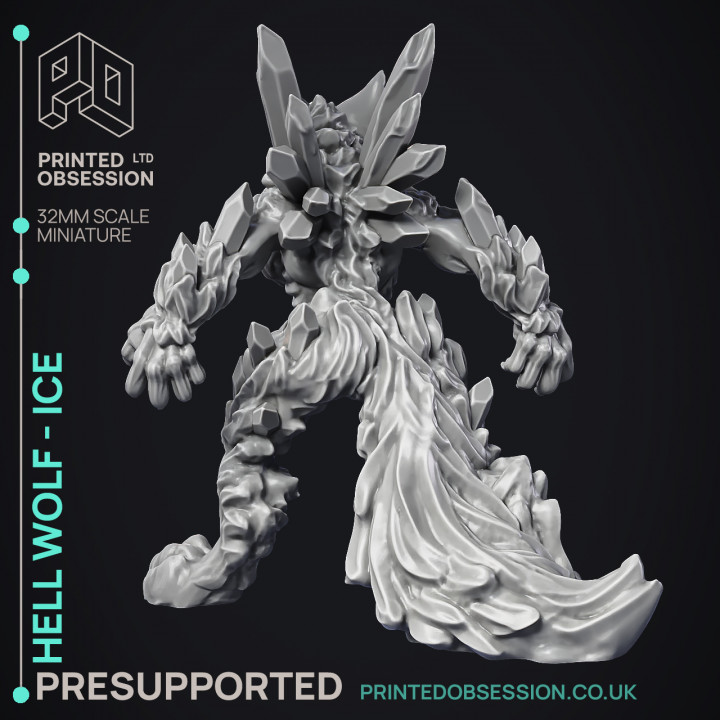 Hell Wolf - Ice - PRESUPPORTED - Hell Hath No Fury - Scale 32mm image