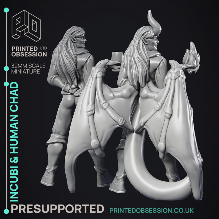Incubi & human 'Chad' - lesser demon - 2 Models - Hell Hath No Fury - 32mm scale image