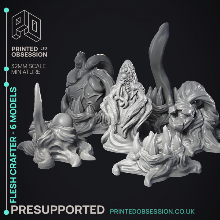 Flesh Crafter - 6 Models - Demon & scenery - PRESUPPORTED - Hell Hath No Fury - 32mm scale image