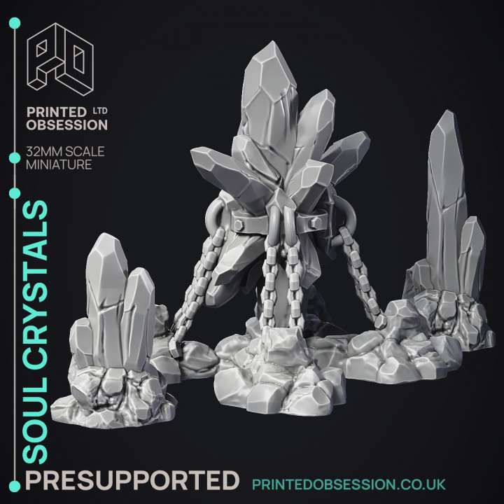 Soul Crystals - Scenery - 3 Model - PRESUPPORTED - Hell Hath No Fury - 32mm scale image