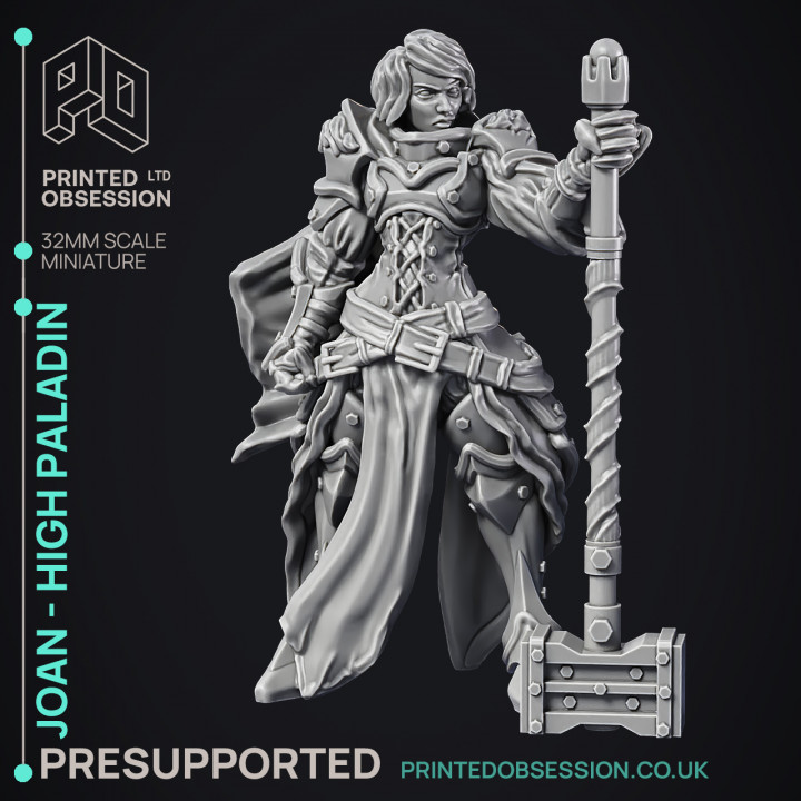 Joan - High Paladin - 2 Model - PRESUPPORTED - 32mm scale image