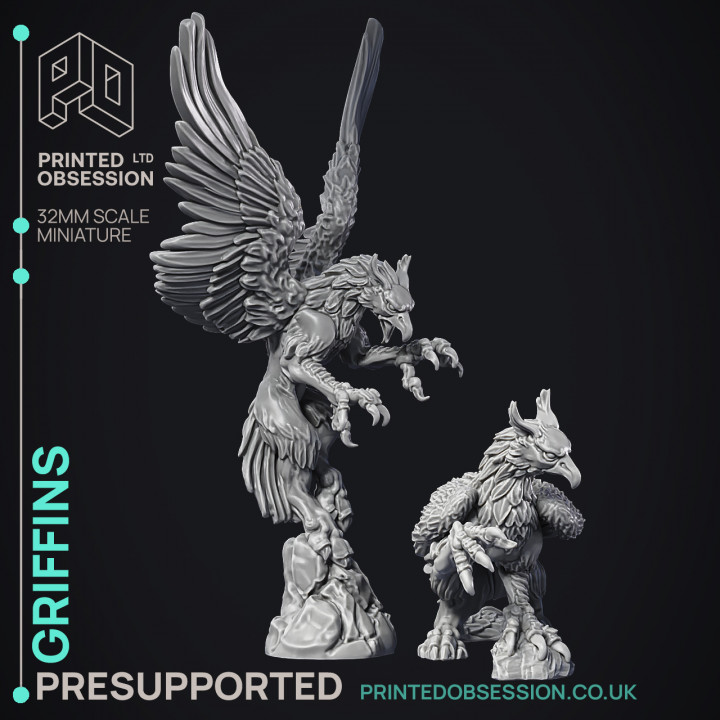 Griffins - 2 Models - PRESUPPORTED- Heaven Hath no Fury - 32mm scale image
