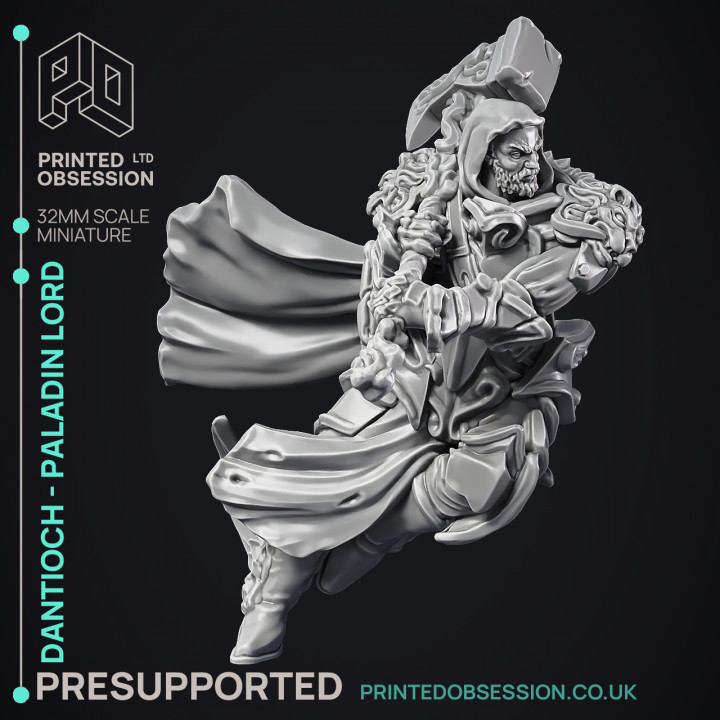 Dantioch - Paladin Lord - PRESUPPORTED - 32mm Scale - Heaven hath no fury image