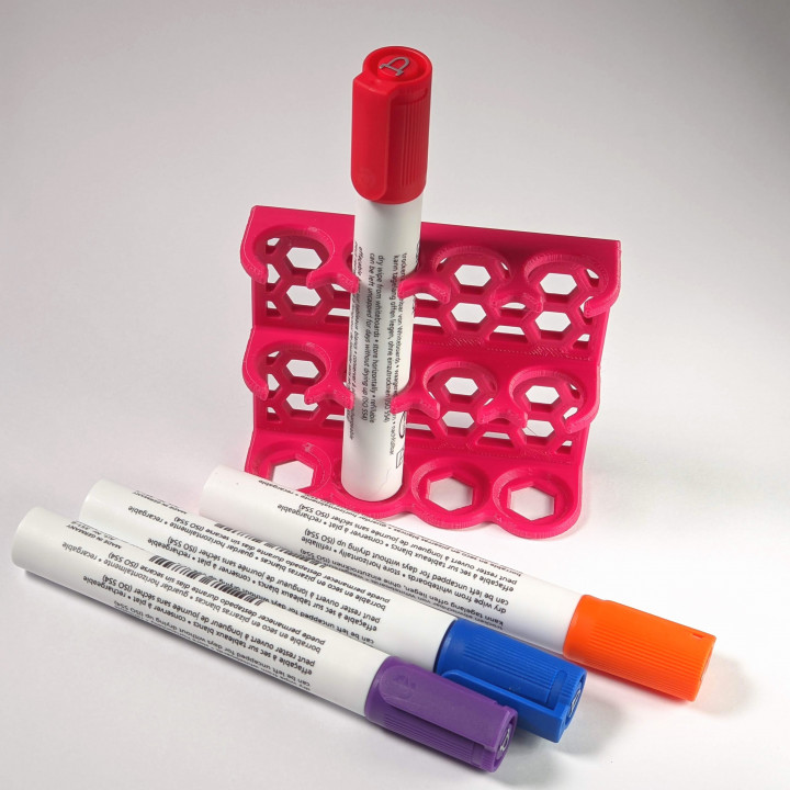 3D Printable Whiteboard Marker Caddy by Clockspring