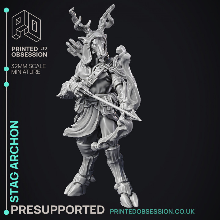 Stag Archon - Celestial - PRESUPPORTED - Heaven Hath No Fury - 32mm Scale image