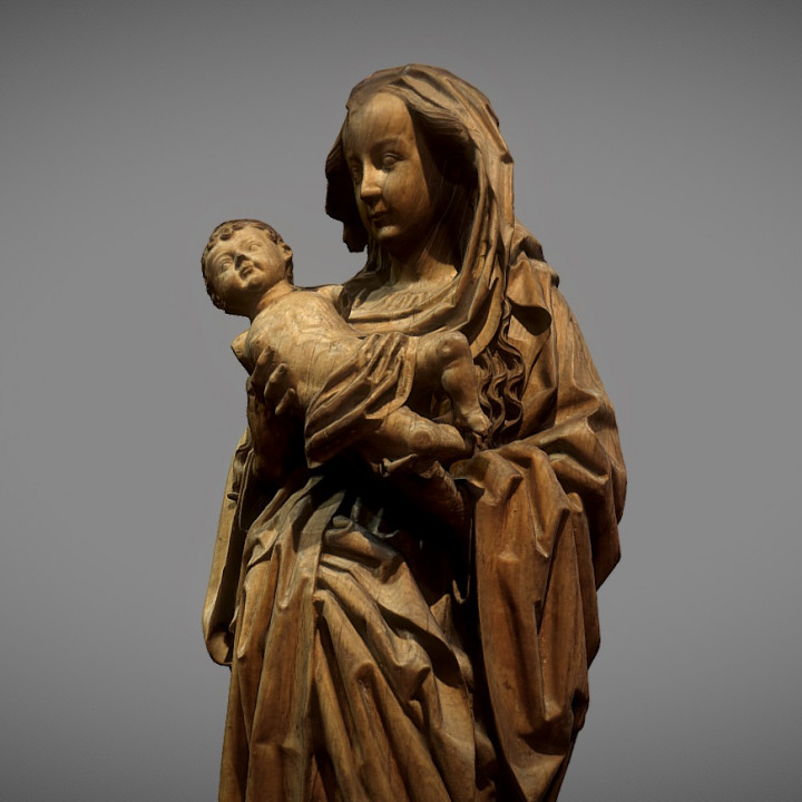 Virgin standing at the Child image