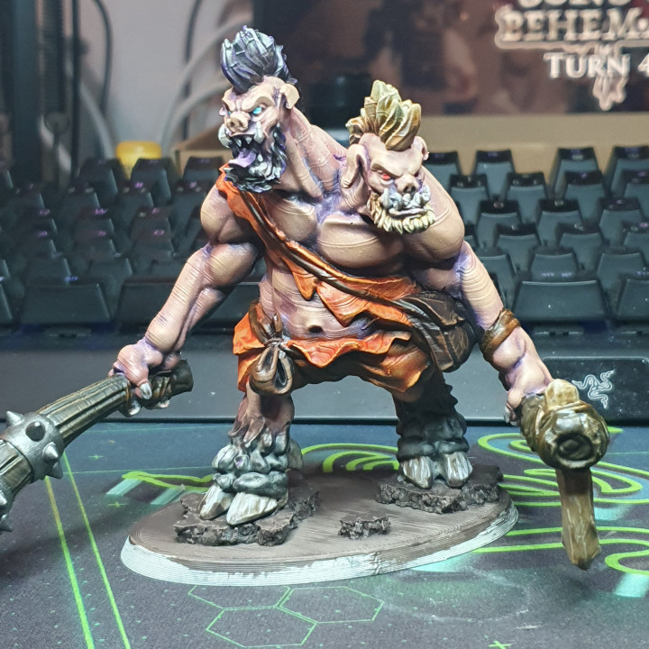 Ettin - Giant Creature - PRESUPPORTED - 32mm scale image