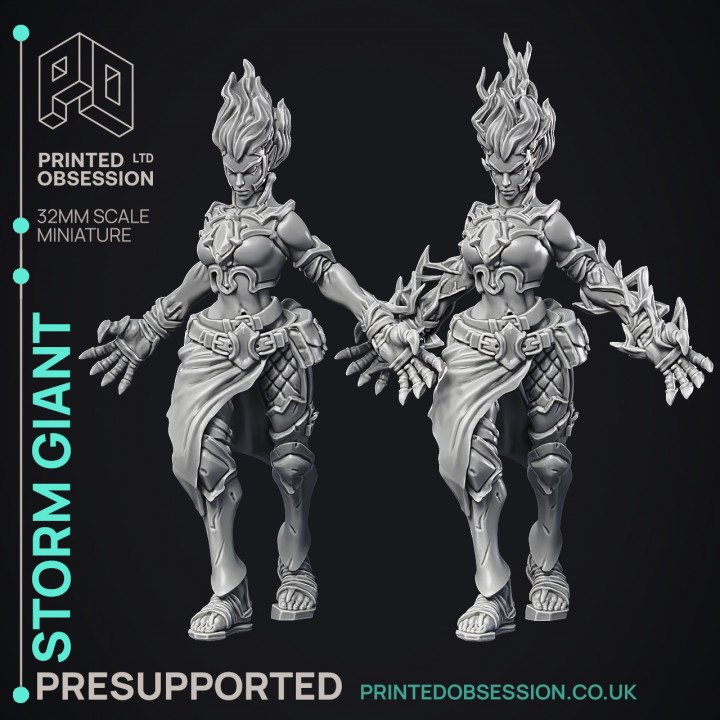 Female Storm Giant - 2 Versions - PRESUPPORTED - 32 mm scale image