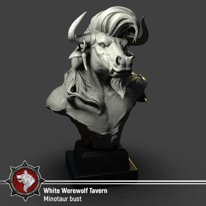 Minotaur bust pre-supported image