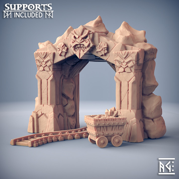 3D Printable Dwarven Mine Entrance - Dwarven Defender Terrain Piece by ...