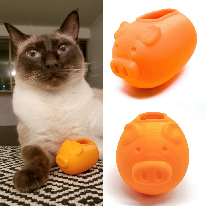 Easy to print Treat Dispenser for cats image
