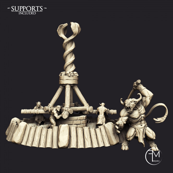 Minoc the Minotaur Slaver & Wheel of Pain (AMAZONS! Kickstarter) image